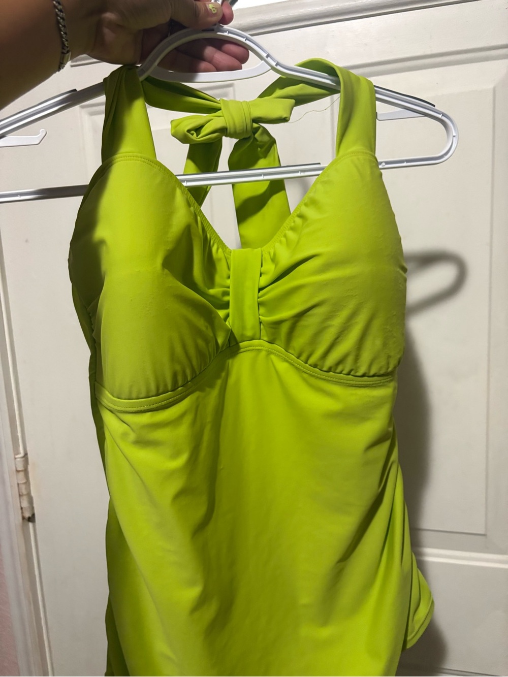 Bright Lime Halter Swim Tankini Top